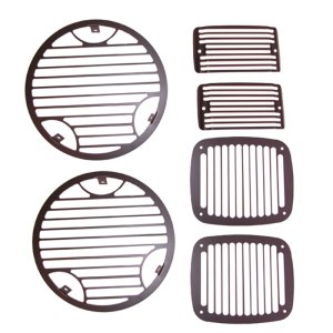 Jeep Wrangler Light Guards - Rugged Ridge - Billet - Black - `97-`06